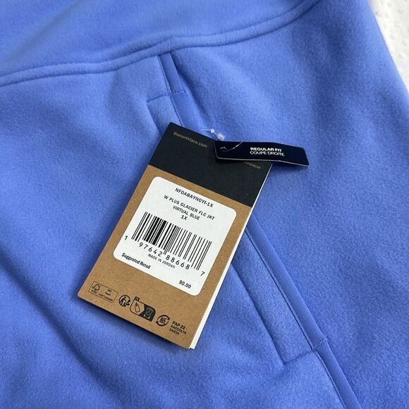 THE NORTH FACE Women's Glacier Fleece Jacket 1X NWT Virtual Blue Purple - Picture 7 of 12